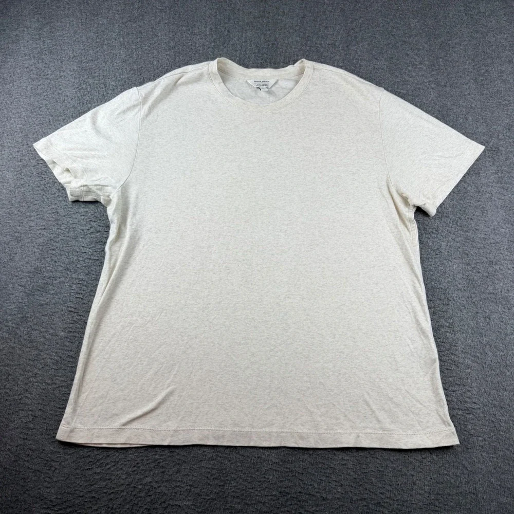 Banana Republic T-Shirt Men's Large Cream Touch Performance Cotton Short Sleeve